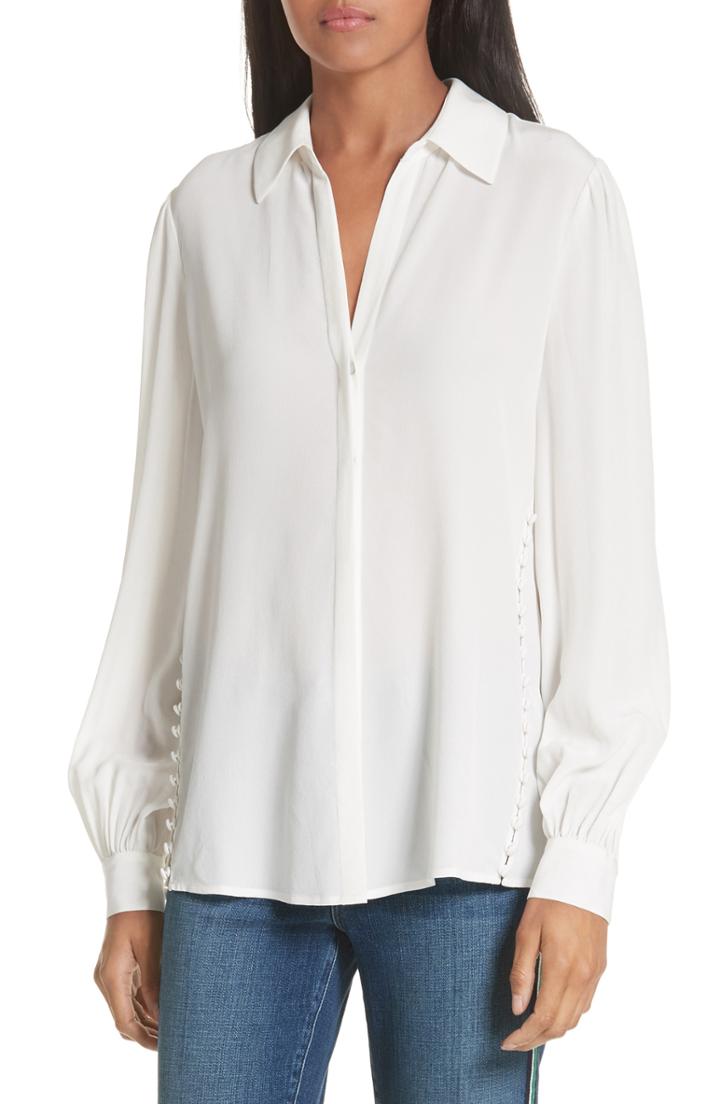 Women's L'agence Cinzia Side Button Silk Blouse