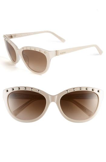 Valentino 57mm Studded Cat's Eye Sunglasses Ivory Cream/