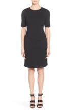 Women's Lafayette 148 New York Sash Detail Punto Milano Short Sleeve Sheath Dress