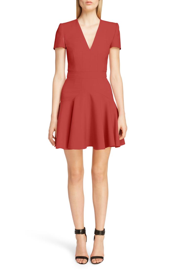 Women's Alexander Mcqueen Wool & Silk Blend Minidress Us / 44 It - Red