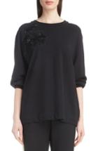 Women's Dries Van Noten Floral Sequin Sweatshirt - Black