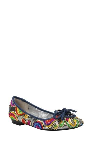 Women's J. Renee 'edie' Skimmer Flat .5 B - Metallic