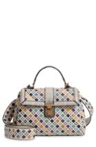 Bottega Veneta Small Piazza Leather & Genuine Snakeskin Handbag - White