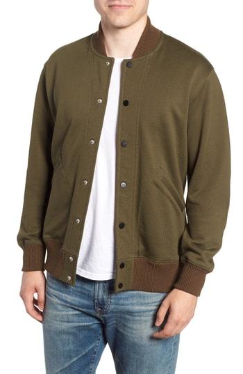 Men's J.crew Wallace & Barnes Fleece Bomber Jacket - Green