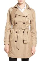 Women's Michael Michael Kors Belted Double Breasted Trench Coat - Beige