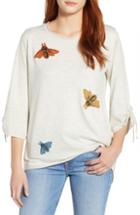 Women's Wit & Wisdom Tie Sleeve Bee Sweater - Beige