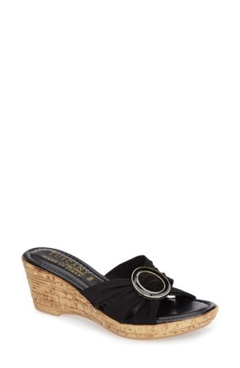 Women's Tuscany By Easy Street Conca Wedge Slide .5 M - Black