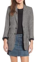 Women's Current/elliott The Calla Houndstooth Blazer - Black