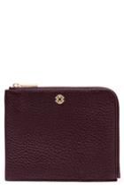 Dagne Dover Small Elle Whipstitch Leather Clutch - Burgundy
