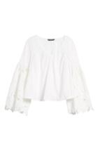 Women's Kas New York Murielle Bell Sleeve Eyelet Blouse - White
