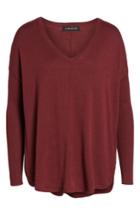 Women's Trouve 'everyday' V-neck Sweater - Burgundy