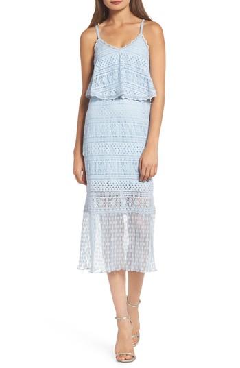 Women's Foxiedox Ellie Lace Popover Midi Dress - Blue