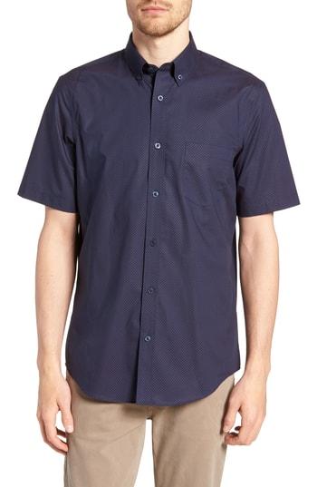 Men's Nordstrom Men's Shop Regular Fit Print Sport Shirt - Blue