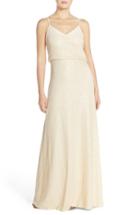 Women's Jenny Yoo 'jules' Sequin Blouson Gown With Detachable Back Cowl - White