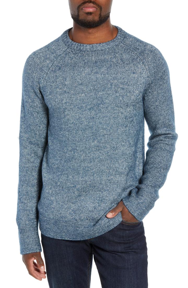 Men's Schott Nyc Multi Yarn Crewneck Raglan Sweater - Blue
