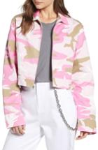 Women's Melody Ehsani Camo Crop Jacket - Pink