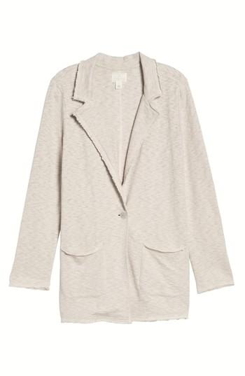 Petite Women's Caslon Knit Boyfriend Blazer, Size P - Ivory