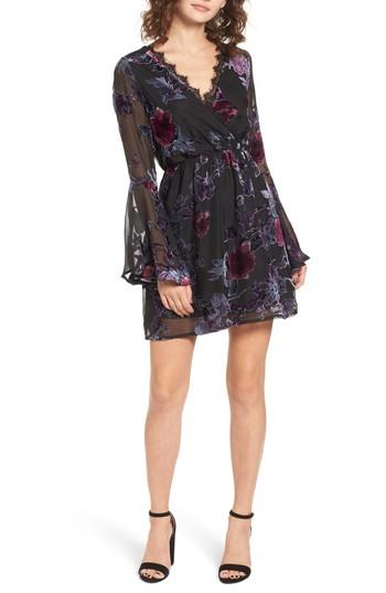 Women's Dee Elly Burnout Velvet Bell Sleeve Dress - Purple