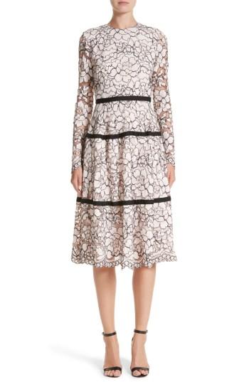 Women's Lela Rose Seamed Lace A-line Dress