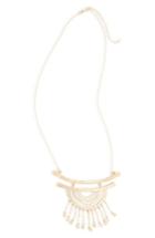 Women's 31 Bits Tri Crescent Fringe Necklace