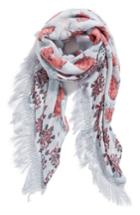 Women's Treasure & Bond Crafted Floral Fringe Scarf, Size - Blue