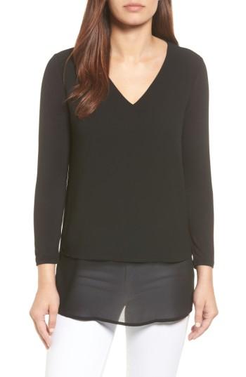 Women's Michael Michael Kors Mixed Media V-neck Top