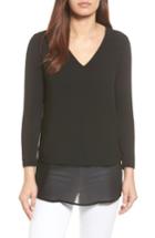 Women's Michael Michael Kors Mixed Media V-neck Top
