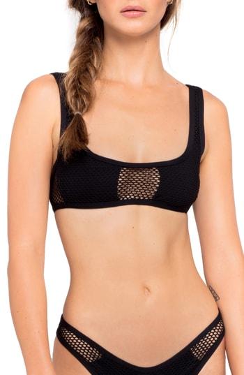 Women's L Space Benji Mesh Bikini Top - Black