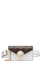 Fendi Logo Calfskin Leather Convertible Belt Bag - White