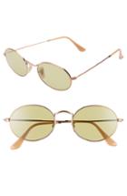 Women's Ray-ban Evolve 54mm Polarized Oval Sunglasses - Gold/ Green Solid