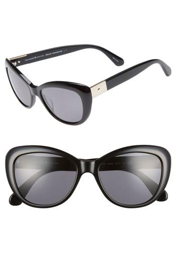 Women's Kate Spade New York Emmalynn 54mm Polarized Cat Eye Sunglasses - Black
