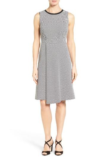 Women's Classiques Entier Rib Trim Faux Wrap A-line Dress
