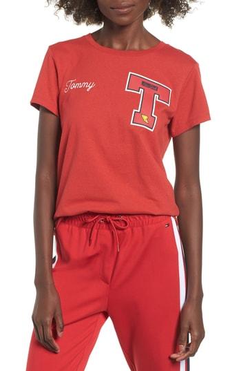 Women's Tommy Jeans Logo Badge Tee - Red