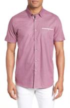 Men's Ted Baker London Wonky Trim Fit Oxford Sport Shirt (s) - Pink