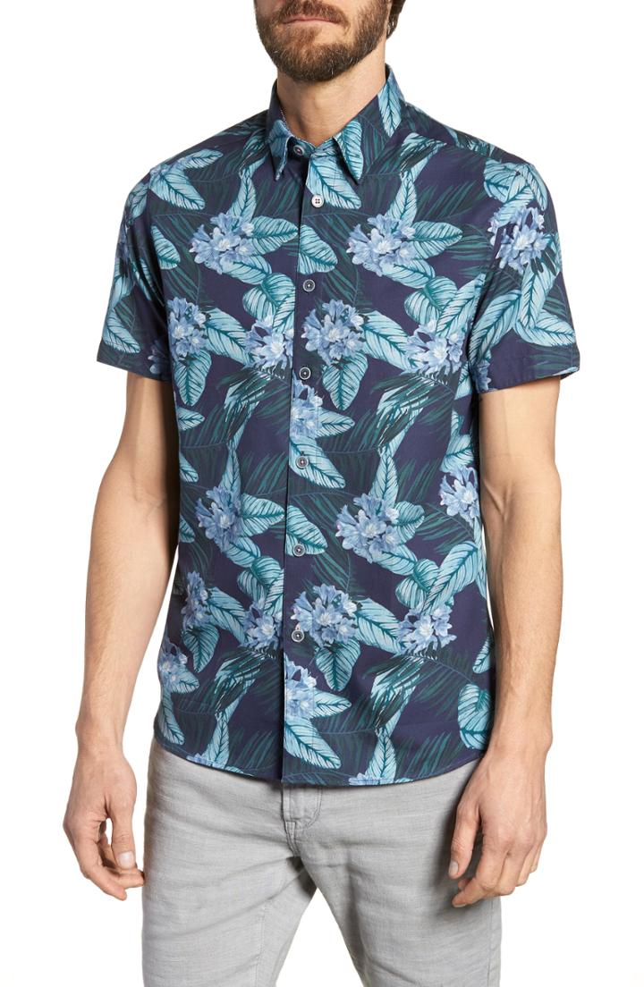 Men's Ted Baker London Folinor Slim Fit Floral Cotton Shirt