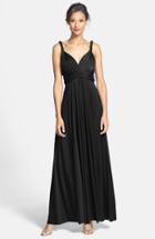 Women's Dessy Collection Convertible Wrap Tie Surplice Jersey Gown - Black