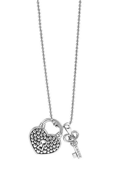Women's Lagos 'beloved' Heart Lock & Key Pendant Necklace