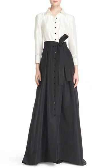 Women's Carolina Herrera Silk Taffeta Trench Gown