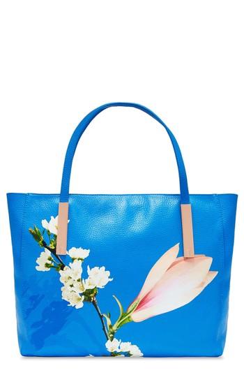 Ted Baker London Haanaa Harmony Pebbled Leather Tote - Blue