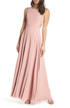 Women's Fame And Partners Side Cutout Georgette Gown - Pink