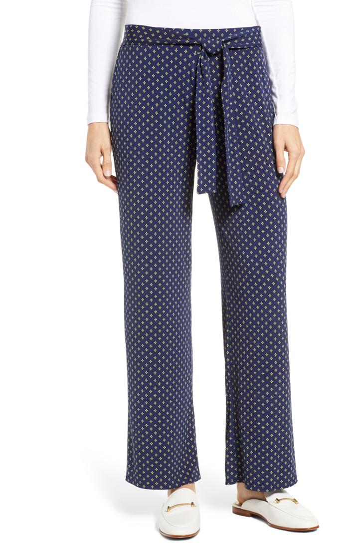 Women's Chaus Stamp Tiled Tie Waist Pants - Blue