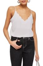 Women's Topshop Scallop Camisole Us (fits Like 6-8) - Grey