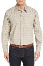 Men's Cutter & Buck 'winston' Fit Print Cotton Poplin Sport Shirt