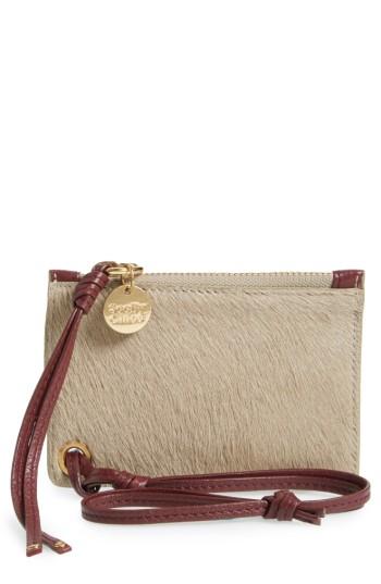 Women's See By Chloe Genuine Calf Hair Passport Holder & Leather Card Case -