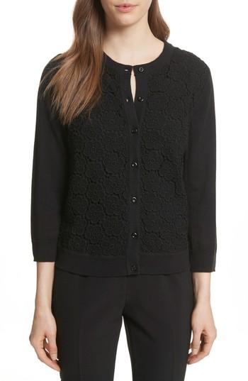 Women's Kate Spade New York Bloom Floral Lace Cardigan - Black