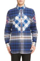 Men's Givenchy Cuban Fit Pieced Flannel Shirt