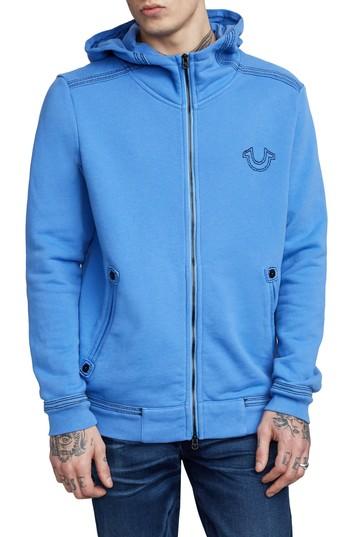 Men's True Religion Brand Jeans Zip-up Hoodie - Blue