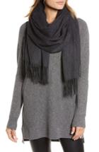 Women's Halogen Solid Cashmere Wrap Scarf, Size - Black