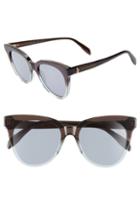 Women's Alexander Mcqueen 53mm Cat Eye Sunglasses - Black Grey Gradient