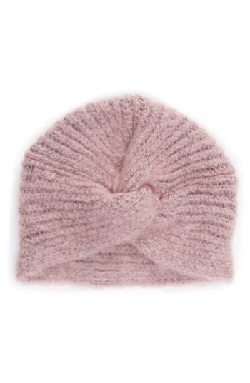 Women's Something Navy Turban Beanie - Pink